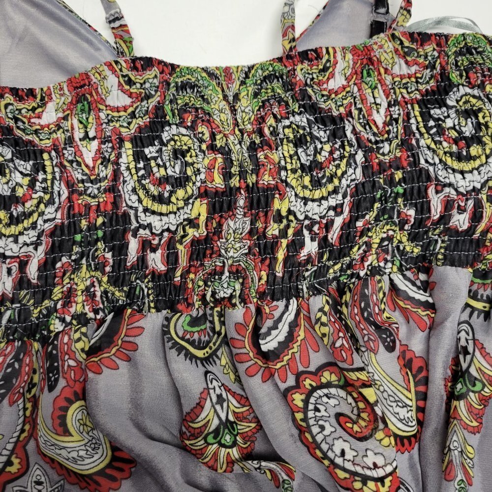 Long Dress Maxi Summer Dress Party Gown Paisley Abstract Print Colorful - Size L - Picture 16 of 16